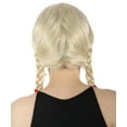 thumbnail image 3 of HPO Adult Women's Pigtail Wig Blonde, Evil Doll Wig with Red Ribbons Movie Icon Halloween & Cosplay, 3 of 8