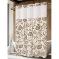 thumbnail image 4 of Vintage Spring Floral No Hook Shower Curtain Waterproof, Bathroom Curtains with Snap in Liners and See Through Top Window, Summer Botanical Farmhouse Hotel Style Bathtub Curtains Shower 72"Wx96"L, 4 of 8