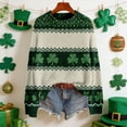 thumbnail image 2 of St Patricks Day Sweater Women Long Sleeve Crewneck Irish Oversized Pullover Plus Size Sweater, 2 of 8