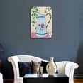 thumbnail image 4 of Country Kitchen Wall Decor Vintage Style Plaque Poster French Kitchen Art Flower Vase Decor Retro Digital Print Aluminum Retro Metal Sign Blue Enamel Pitcher Roses 8x5.5 Inch, 4 of 8