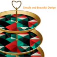 3 Tier Cupcake Holder with Tiered Serving Tray Geometry Fruit Plate