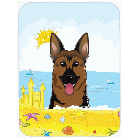 

German Shepherd Summer Beach Glass Cutting Board Large