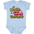 thumbnail image 3 of Inktastic My Uncle is a Firefighter with Fire Truck Boys or Girls Baby Bodysuit, 3 of 5
