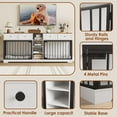 thumbnail image 3 of Juiluna 82” Double Dog Crate Furniture, Large Dog Kennel Indoor for 2 Dogs, Heavy Duty Wooden Dog Crate TV Stand with 4 Drawers and Shelves, White, 3 of 7