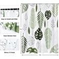 thumbnail image 6 of Shower Curtain,Green Leaf Shower Curtains for Bathroom,Green Palm Leaf Abstract Plant Botanical Shower Curtain Set,Waterproof Fabric Cloth Shower Curtains,Bathtub Curtain with Hooks72x72in, 6 of 6