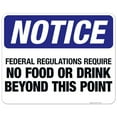 thumbnail image 1 of Notice No Food or Drink Beyond This Point Sign, OSHA Notice Sign, 24x30 Aluminum, 1 of 1
