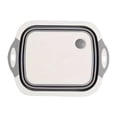 thumbnail image 1 of Tabla de cortar plegable, cesta de drenaje para lavar, cesta de almacenamiento multifunción innovadora, fregadero para platos para cocina, verduras, Gris S, 1 of 8