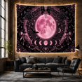 thumbnail image 6 of Pink Full Moon Within Black Lace, Roses and Bows, Dreamy Gothic for Dark Art Lovers, Lunar Wall Art, Halloween Gift, Tapestry Wall Hanging for Bedroom and Studio, 6 of 7
