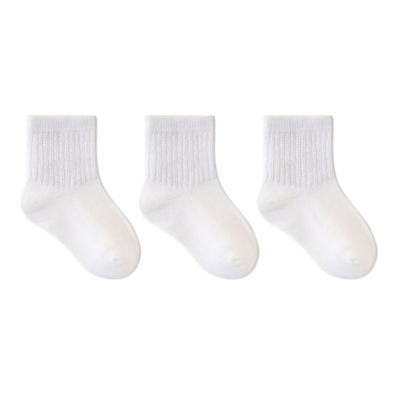 Hjtefg Kids' Athletic Socks 3-Pack, Socks for Boys & Girls, Breathable Play Socks for Sports & Everyday Wear,Color: White Size: 0-6 Months