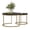 Black & Gold, variant on Nesting Coffee Table Set of 2, 27'' Round Coffee Table,Wood Marble Pattern Top with Metal Frame,End Table Side Tables for Living Room,Bedroom,Balcony,Yard