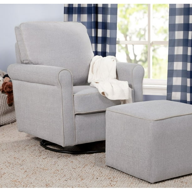 DaVinci Maya Swivel Glider and Ottoman in Misty Grey