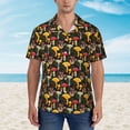thumbnail image 2 of Honeii Mushrooms And Fern Stems Print Men’s Hawaiian Shirt,Classic Button-Down Short Sleeve Shirt, for Beach, Vacation, and Outdoor Activities,3X-Large, 2 of 7