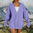thumbnail image 2 of BOBOGOJP Zip Up Hoodies For Women Cropped Sweatshirts Fall Fashion Outfits 2025 Y2k Fleece Teen Girls Clothes Purple for Size XXL, 2 of 4