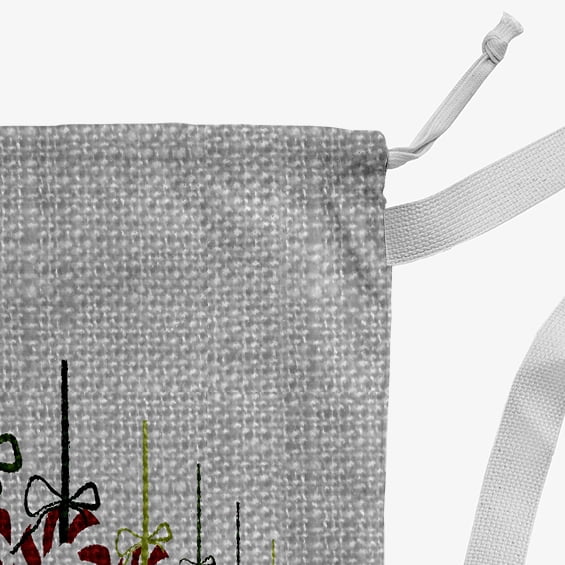 Simply Daisy Candy Canes 18 x 29 in Grey Laundry Bag
