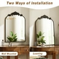 thumbnail image 6 of BEAUTYPEAK 38"x 24" Wall Decor Mirror Arched Metal Vintage Bathroom Mirror,Black, 6 of 8