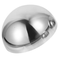 DINHEAROM 1Set Classic Minimalist Gazing Hemisphere Ball Stainless Steel Mirror Hollow Ball For Home Decor 10x10x5in