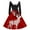X01 Red, variant on Christmas Dresses for Women Furry V-Neck Long Sleeve Funny Party Dress Xmas Print Swing Dress with Belt X03 White & Size XXXL