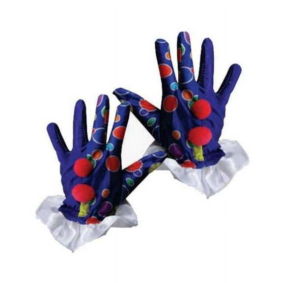 Dress Up America Kids' Big Blue Clown Gloves, Multi Colored, One Size Fits Most