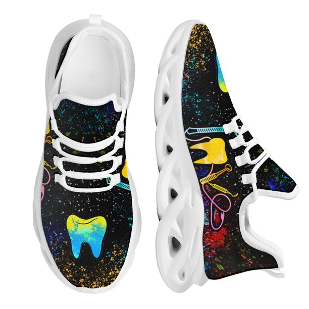 Zapatos planos de plataforma ligeros para mujer, de nuevo estilo, con diseño de cielo estrellado y dental oscuro, zapatillas de malla para mujer