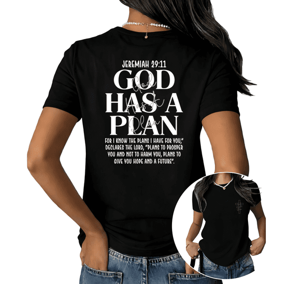 Black Pattern S-5XL Jeremiah 29 11 God Has A Plan Tshirt Pattern Tees Christian Faith Scripture Church Fashion Summer Gift Tops