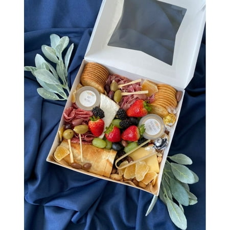 Charcuterie Favor Rectangle Grazing Box w/Mini Forks Tongs Honey Combs Kit Set of 20 – No Food Included