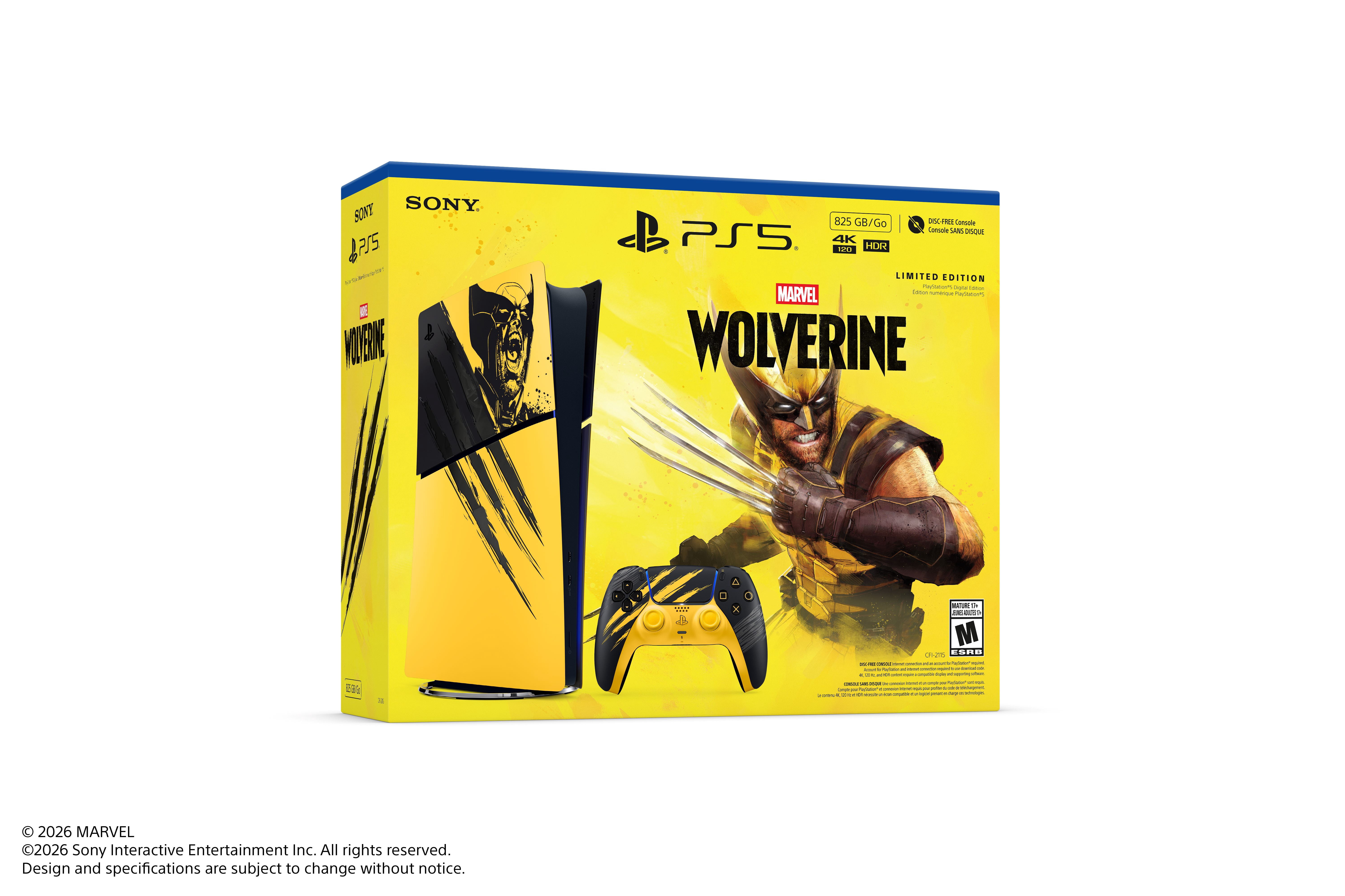PlayStation®5 Digital Edition – Marvel’s Wolverine Battle Yellow Limited Edition Bundle (Game Included)