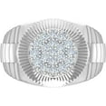 thumbnail image 3 of beryl_creation 1.62 Ct Round Cut White Diamond Engagement Cluster Pinky Ring 14K White Gold Plated 925 Sterling Silver For Men's -8.5, 3 of 3