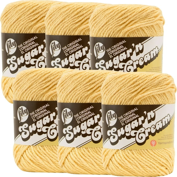 Lily Sugar'n Cream Yarn - Solids-Country Yellow, Multipack Of 6