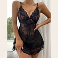 thumbnail image 1 of Lencería sexy estilo europeo y americano sexy de talla grande con tirantes de encaje de malla bordada falda ropa interior traje, 1 of 6