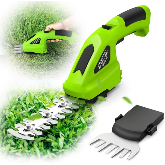 ASKITO 2-in-1 Electric Grass Shear Hedge Trimmer, Cordless Handheld Hedge Clippers Electric Shrubbery Trimmer for Horticultural, Lawn and Garden Plants