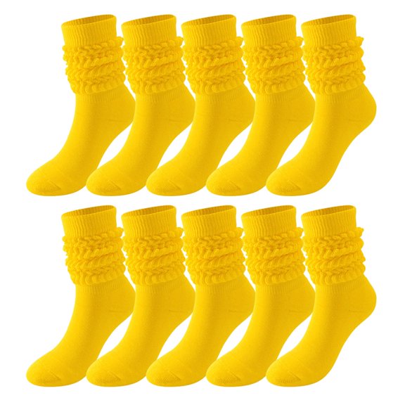 5 Pairs Soild Color Socks Women Thigh High Boot Socks Soft Scrunch Socks