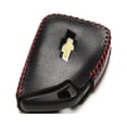 thumbnail image 4 of Vitodeco Genuine Leather Key Fob Case Cover Protector Compatible for Honda Civic, Accord, CR-V 2013-2017 (4-Button, Black/Red), 4 of 6