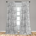 thumbnail image 5 of Ambesonne Abstract Curtains, Curvy Lines Art, Pair of 28"x84", Black White, 5 of 5