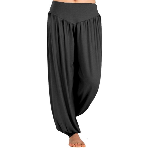 Women's Super Soft Yoga Pilates Pants Slacks Bloomers Wide Leg Long Loose Baggy Casual Trousers Activewear Relaxed Fit Pants, M-2XL, Black/Gray/Dark Grey