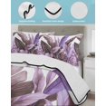 thumbnail image 4 of Purple Tropical Leaves Twin XL Size Down Alternative Comforter, Lightweight Comforter Quilt Bedding Set with Pillow Shams Simple Watercolor Palm Plants All Seasons Bed Comforter Duvet Insert 68"x98", 4 of 7
