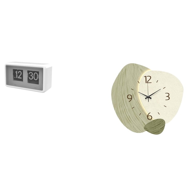 Reloj con giro automático,Reloj giratorio automático con pantalla grande para hotel,casa y oficina,Reloj de escritorio plegable para dormitorio,sala de estar,reloj silencioso,Reloj de