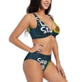 thumbnail image 2 of Wukai Avocado in Space1 Women's Bikini Set Two Piece,wimsuit High Waisted V Neck Twist Front Adjustable Spaghetti Straps Bathing Suit-Small, 2 of 7