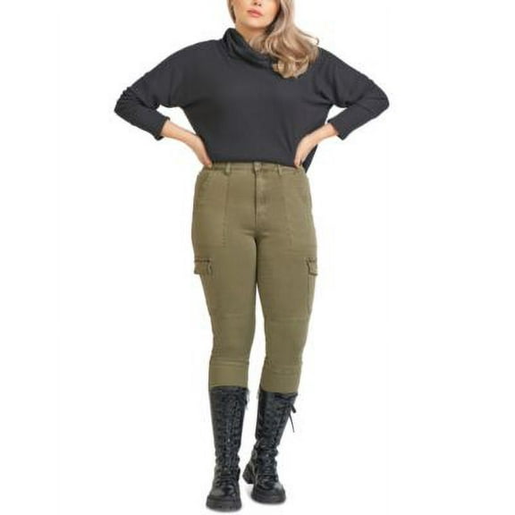 MSRP $79 Tape Plus Size Skinny Cargo Pants Green Size 20