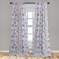 thumbnail image 5 of Ambesonne Pastel Curtains, Doodle Botany Garden, Pair of 28"x63", Multicolor, 5 of 5