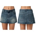 thumbnail image 2 of Jupe Mini en Denim Y2k pour Femme Taille Basse Décontractée Moulante Jupe en Jean avec Poches Bleu Rétro TG, 2 of 7