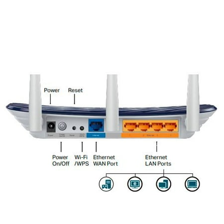 TP-Link - Archer AC750 Dual-Band Wi-Fi Router - Blue/White