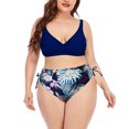 thumbnail image 1 of PEASKJP Womens Plus Size Swimsuit Tummy Control Bathing Suit Full Coverage Swimsuits Ruffle Swimwear, Dark Blue XXL, 1 of 3