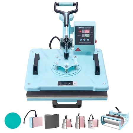 VEVOR Heat Press Machine 12 x 15 inch 8 in 1 Heat Transfer Machine with 6-30 oz Tumbler Press 360° Swing Away T-Shirt Pressing Digital Precise Control for T-Shirts/Mugs/Hats/Plates Green VEVOR Heat Press Machine 12 x 15 inch 8 in 1 Heat Transfer Machine with 6-30 oz Tumbler Press 360° Swing Away T-Shirt Pressing Digital Precise Control for T-Shirts/Mugs/Hats/Plates Green