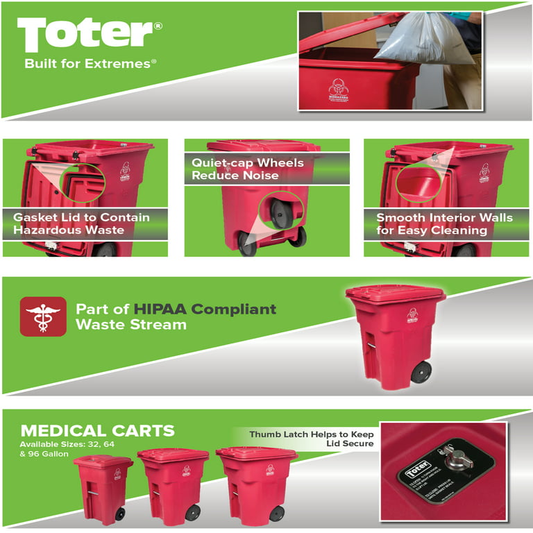 Medical Cart Waste Container, Medical Trash Bin