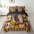 thumbnail image 2 of Manfei Farm Animal Horse 7 Pieces Bedding Comforter Set,Rustic Flower Sunflower Full Bedding Set,Country Farmhouse Lodge Fitted Sheet Flat Sheet For Boys,Super Cozy Room Decor Reversible, 2 of 8