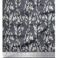 thumbnail image 1 of Soimoi Rayon Crepe Fabric Leaves & Floral Block Print Sewing Fabric Yard 46 Inch Wide, 1 of 3