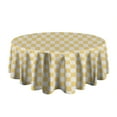 thumbnail image 5 of Yellow and White Checkerboard Pattern Round Tablecloth 60"x60",Wrinkle Wipeable Table Cloth for Kitchen Dining Room Picnic Patio Party, 5 of 6