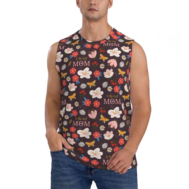 Balery To The Best Mom Camisetas sin mangas para hombre, absorbe la humedad y protege contra el mal olor.-Small