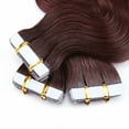 thumbnail image 5 of MY-LADY Tape in Natural Russian Human Hair Extensions Curly Body Wavy Glue Highlight Hairpiece US Stock 20PCS 22" #99J Wine red, 5 of 10