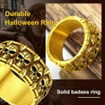 thumbnail image 4 of ORUYROP Can Engrave Men Skull Rings, Stainless Steel Statement Biker Rings, Gold Plated/Black-Send Gift Box, 4 of 7